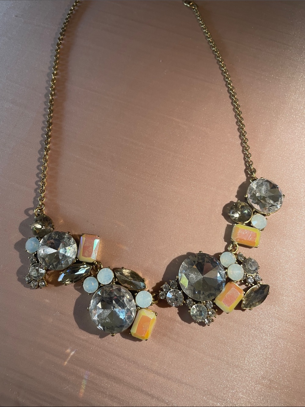 J. Crew Gold-Tone Crystal and Opal Statement Necklace